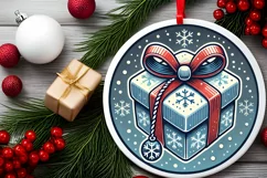 Round Christmas Ornament Sublimation|Clipart Product Image 1