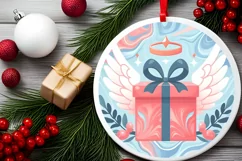 Round Christmas Ornament Sublimation|Clipart Product Image 2