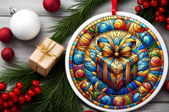 Round Christmass Ornament PNG Product Image 2
