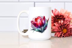 Watercolor Shiny Tulip Made of Material | Clipart Product Image 2