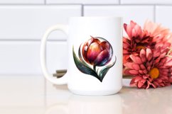 Watercolor Shiny Tulip Made of Material | Clipart Product Image 2