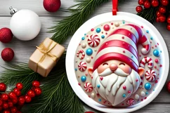Round Christmas Ornament Sublimation|Clipart Product Image 1