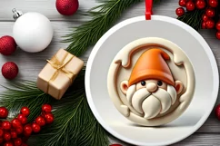 Round Christmas Ornament Sublimation|Clipart Product Image 1