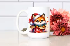 Festive Fox with Santa Hat, Transparent PNG Product Image 2