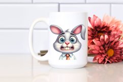 Funny Watercolor Rabbit Clipart Product Image 2