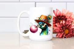 Detailed Peacock Watercolor Vibrant Chewing Gum Fun Hat Product Image 2