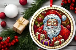 Round Christmas Ornament Sublimation|Clipart Product Image 1