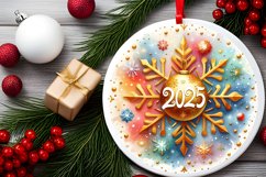 Round Christmas Ornament Sublimation|Clipart Product Image 2