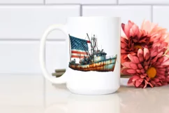 Vintage Boat Rusty Fishing Clipart Product Image 2