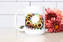 Colorful Sunflower Frame, Transparent PNG Product Image 2
