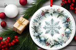 Round Christmas Ornament Sublimation|Clipart Product Image 2