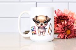 Cute Baby Dog,Watercolor PNG Product Image 2
