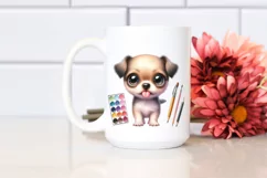 Cute Baby Dog,Watercolor PNG Product Image 2
