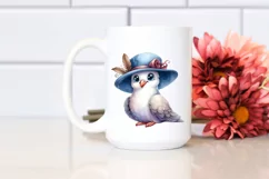 Funny Dove Sitting | Watercolor Clipart Product Image 2