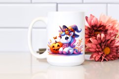 Cute Baby Unicorn and Halloween Scenery | Clipart Product Image 2