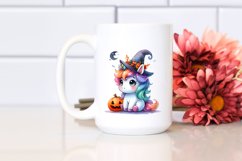 Cute Baby Unicorn and Halloween Scenery | Clipart Product Image 2
