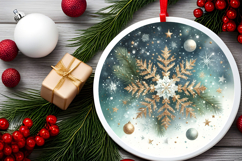 Round Christmass Ornament PNG Product Image 2