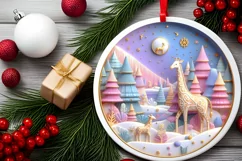 Round Christmas Ornament Sublimation|Clipart Product Image 2