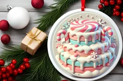 Round Christmas Ornament Sublimation|Clipart Product Image 1