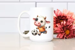 Cute Baby Cow Playing Handball in Style Product Image 2