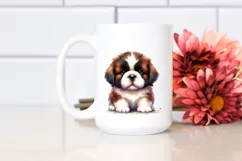 Watercolor Baby Saint Bernard PNG Product Image 2