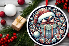 Round Christmass Ornament PNG Product Image 2
