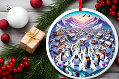 Round Christmass Ornament PNG Product Image 2