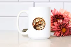 Abstract Wooden Stained Cherry Blossom Clipart Product Image 2