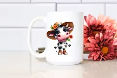 Cow with Big Eyes and Sun Hat | Sublimation | Clipart Product Image 2