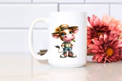 Cow with Big Eyes and Sun Hat | Sublimation | Clipart Product Image 2