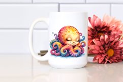 Colorful Baby Octopus Sleeping | Clipart Product Image 2
