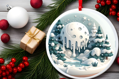Round Christmass Ornament PNG Product Image 2