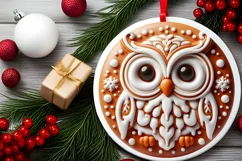 Round Christmas Ornament Sublimation|Clipart Product Image 2