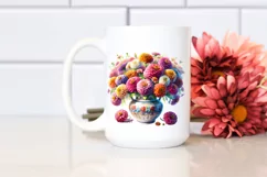 Vibrant Colorful Zinnia | Sublimation | Clipart Product Image 2