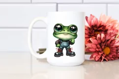 Big-Eyed Frog with Boots | Watercolor Clipart Product Image 2