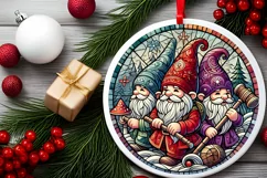 Round Christmas Ornament Sublimation|Clipart Product Image 1