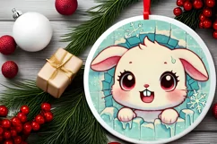 Round Christmas Ornament Sublimation|Clipart Product Image 2
