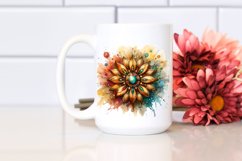 Abstract Stained Sunflower with Metallic Inserts | Product Image 2