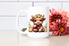 Cute Baby Highland Cow with Thumbs Up Clipart Product Image 2