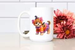 Cute Baby Dog Dressed Halloween | Sublimation | Clipart Product Image 2