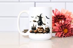 Washed Watercolor Halloween Witch, PNG Product Image 2