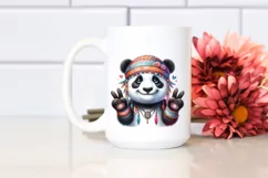 Funny Panda Victory Sign Portrait Clipart Product Image 2