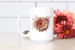 Watercolor Shiny Gerbera Made of Material | Clipart Product Image 2
