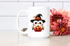 Simple Funny Halloween Clipart with Owl PNG Product Image 2
