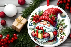 Round Christmas Ornament Sublimation|Clipart Product Image 1