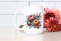 Stained Peonies Wooden Detailed | Sublimation Clipart Product Image 2