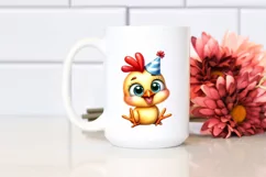 Funny Baby Chicken Party Hat Sticker Clipart Product Image 2