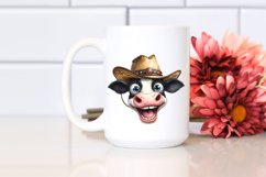 Cow Happy Crazy Funny Cow Portrait with Hat|Sublimation Product Image 2