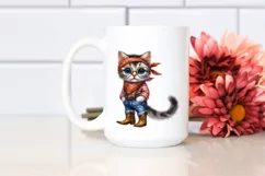Watercolor Cat Big Eyes with Exquisite Accessories | Sticker Product Image 2