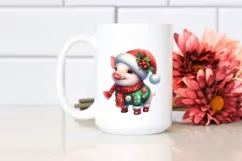 Cute Baby Pig Dressed Christmass | Sublimation | Clipart Product Image 2
